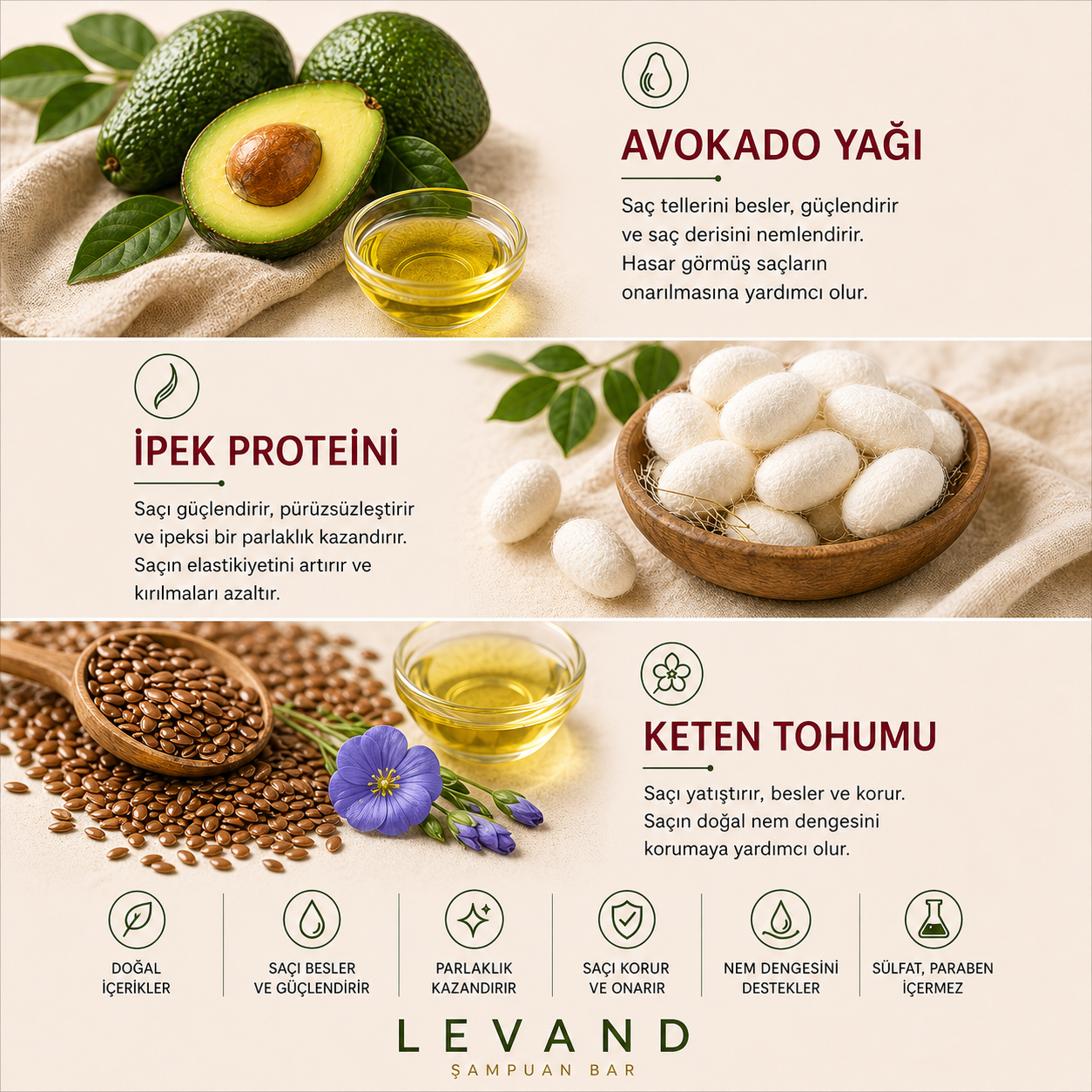 İpek Proteini & Keten Tohumu Katı Şampuan   ( Parlak Görünen Saçlar İçin )