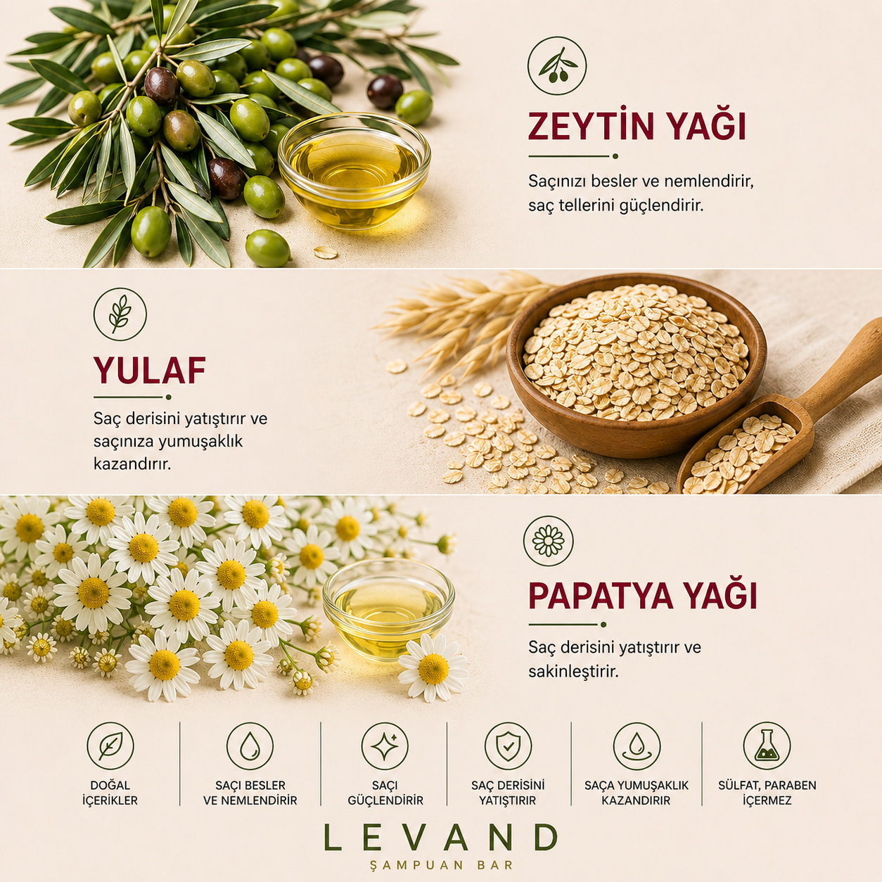 Yulaf & Zeytin Yağı Katı Şampuan   ( Hassas Saç Derisi İçin )